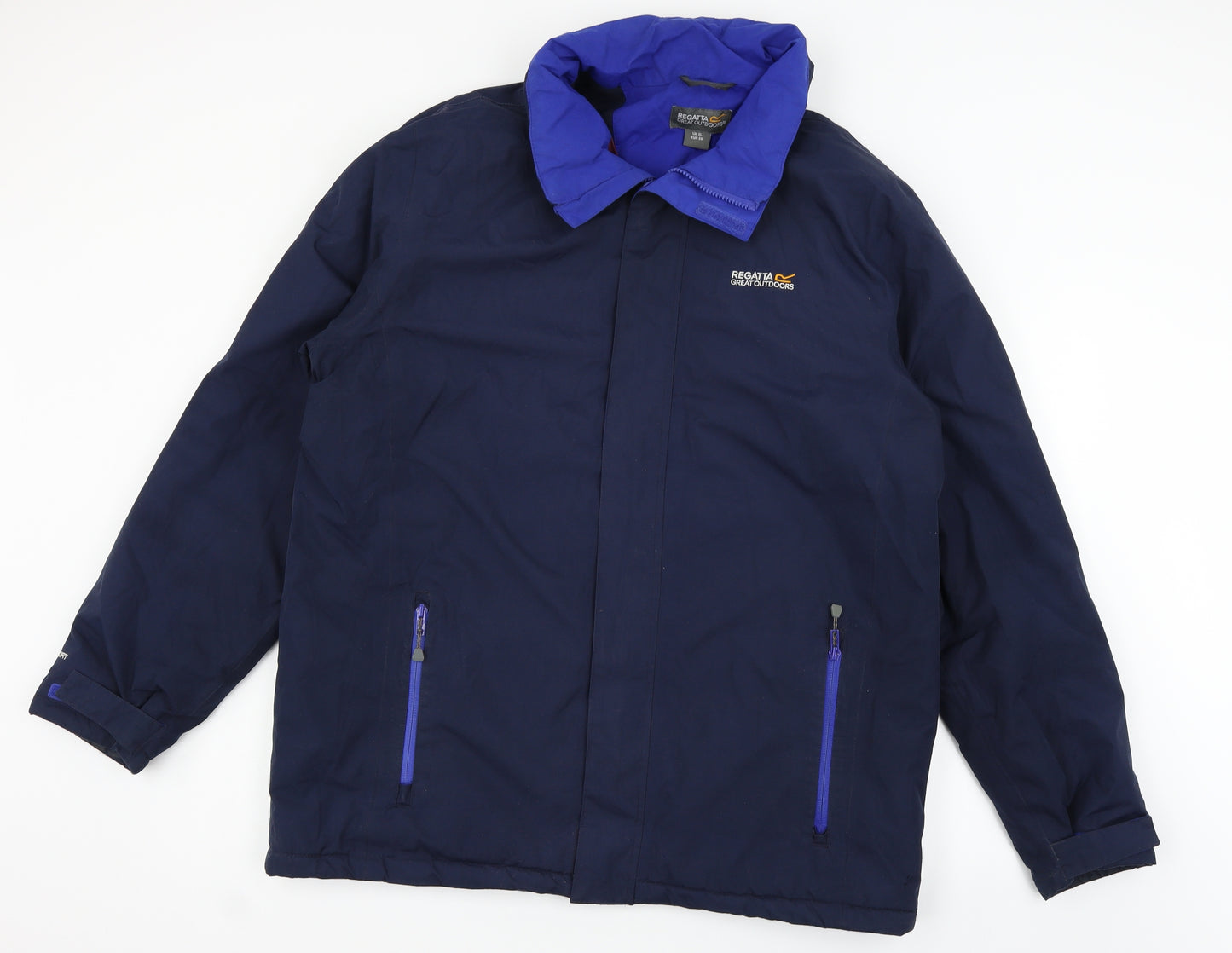 Regatta Mens Blue   Rain Coat Coat Size XL  - removable hood