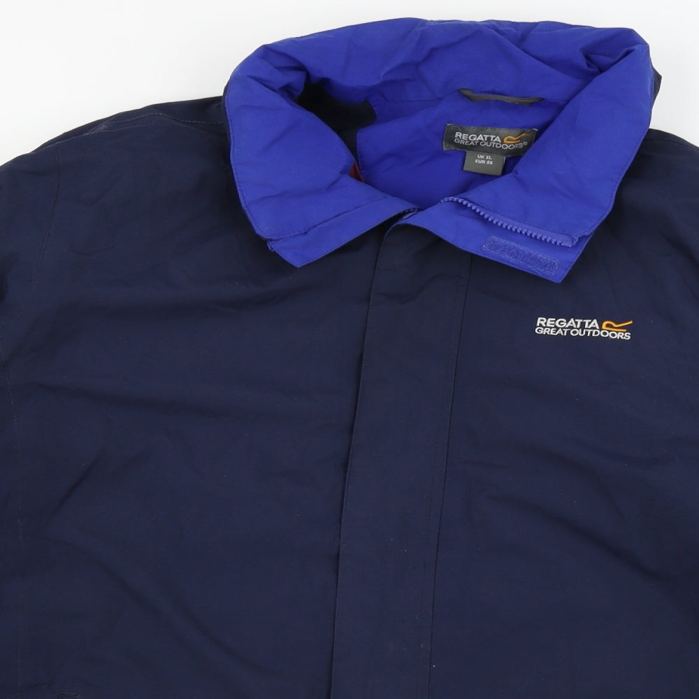 Regatta Mens Blue   Rain Coat Coat Size XL  - removable hood