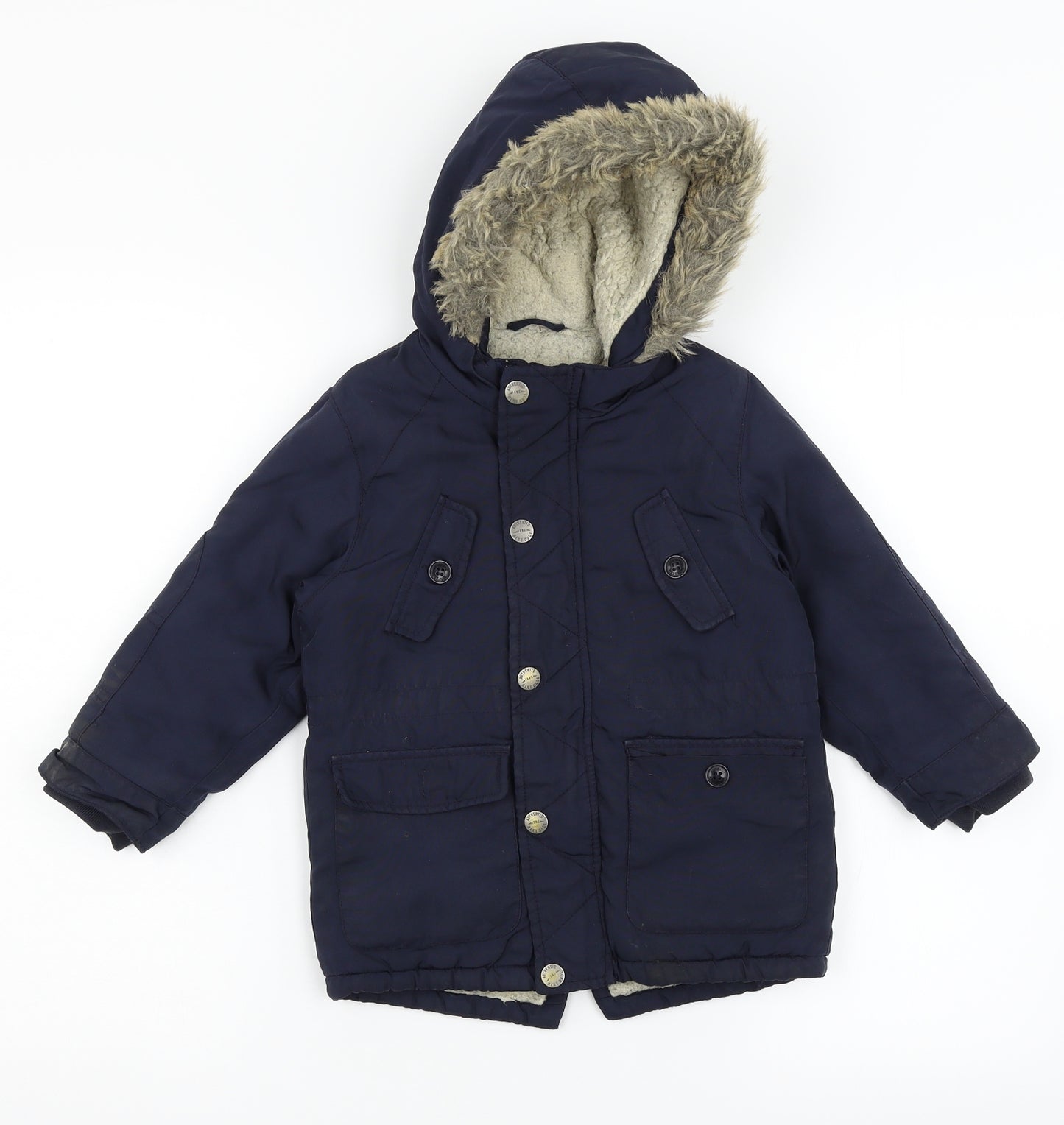 NEXT Boys Blue   Parka Coat Size 3-4 Years