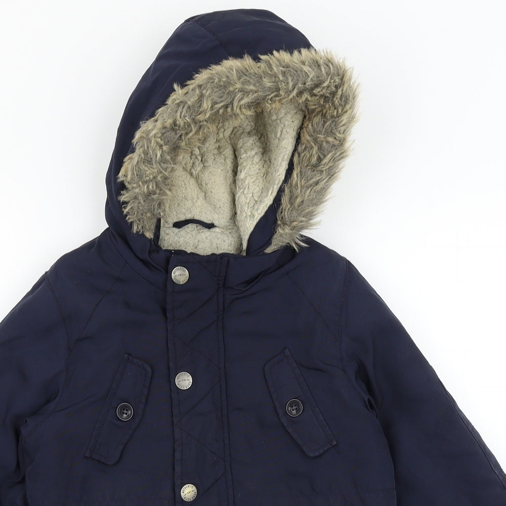 NEXT Boys Blue   Parka Coat Size 3-4 Years