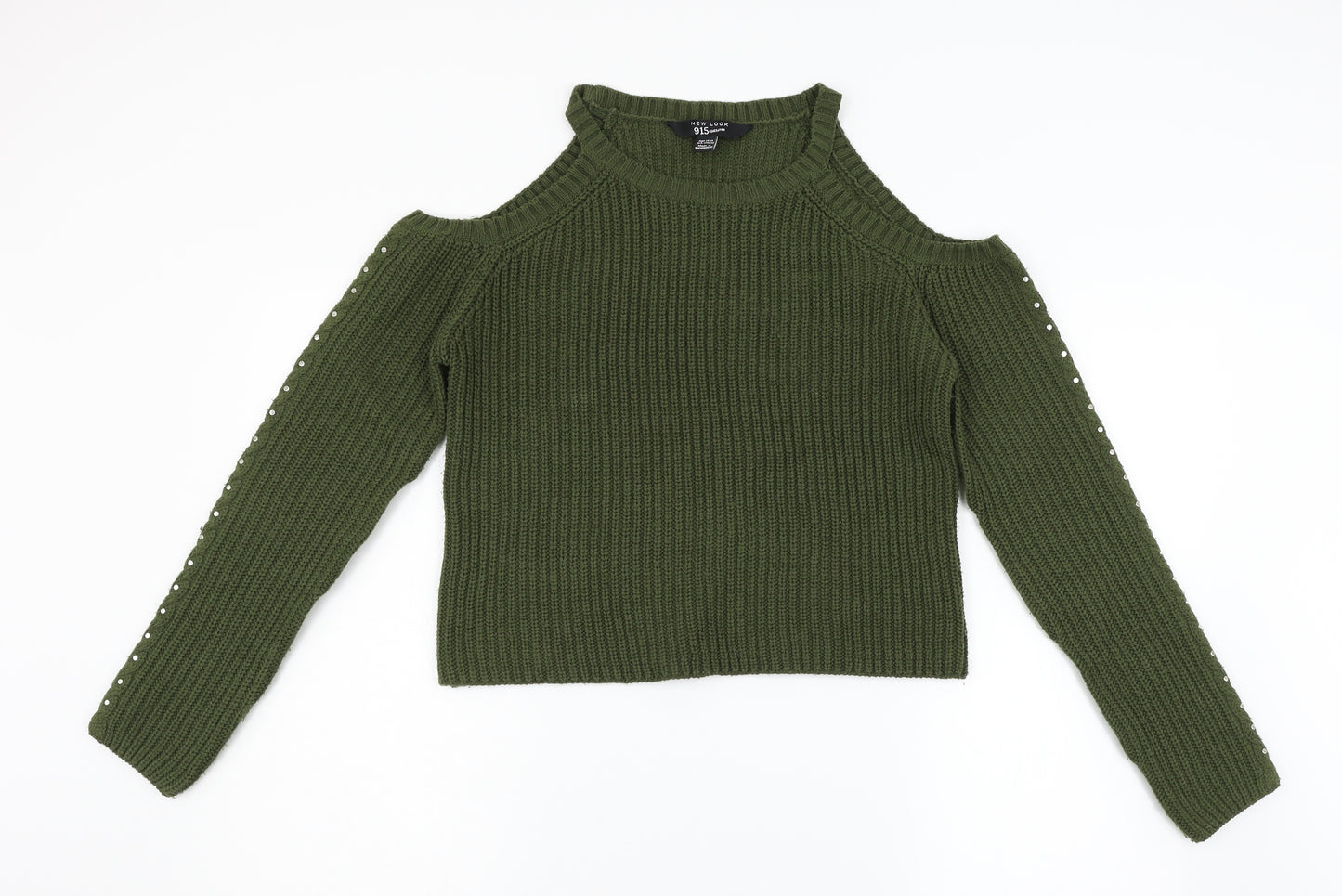 New Look Girls Green   Pullover Jumper Size 14-15 Years  - shoulderless