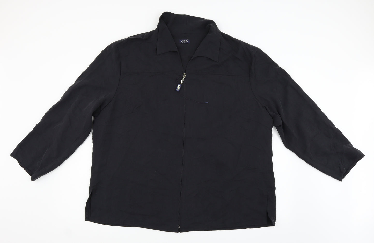 GAIA Womens Black   Basic Button-Up Size 20