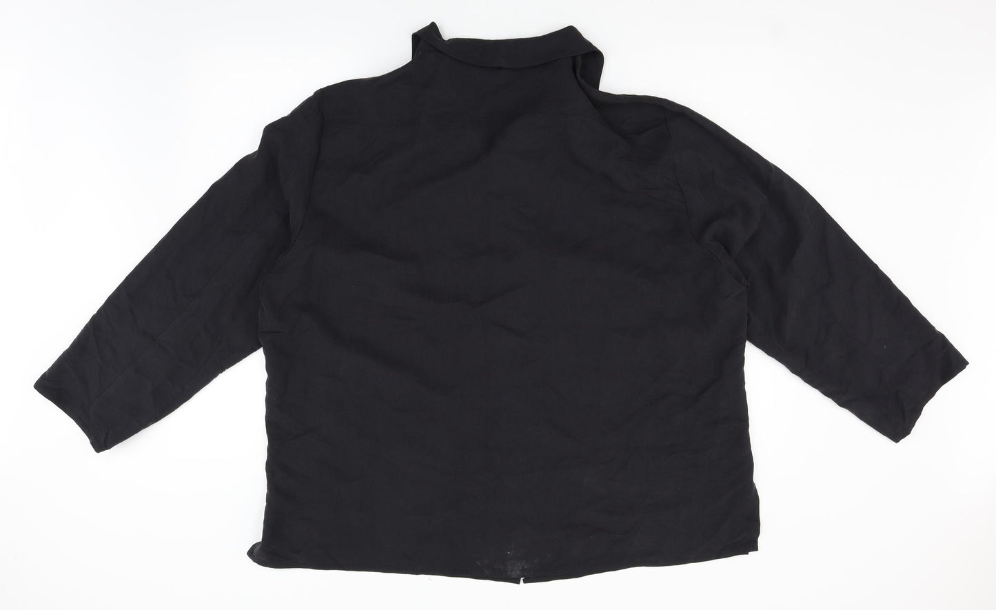 GAIA Womens Black   Basic Button-Up Size 20