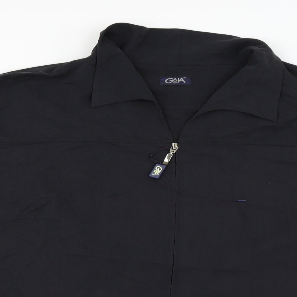GAIA Womens Black   Basic Button-Up Size 20