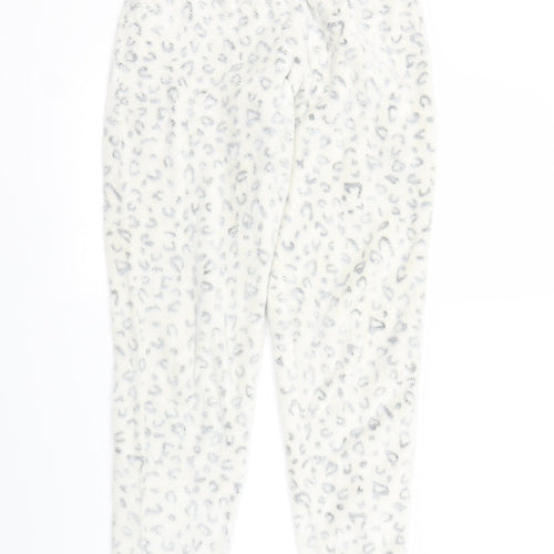 George Girls White Animal Print  Sweatpants Trousers Size 11-12 Years