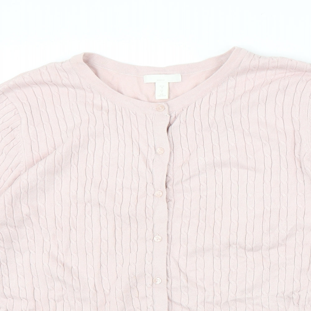 H&M Womens Pink   Cardigan Jumper Size M