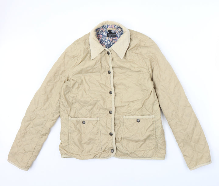 Topshop Womens Brown Jacket Size 10 - elbow patches