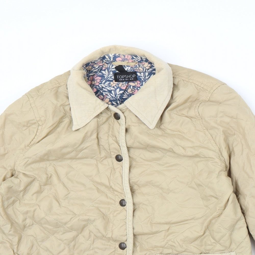 Topshop Womens Brown   Jacket  Size 10  - elbow patches