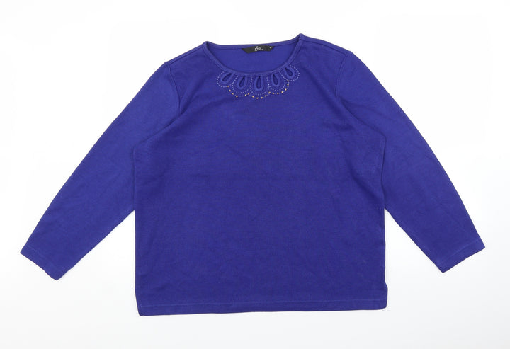 BM Womens Blue Pullover Jumper Size M
