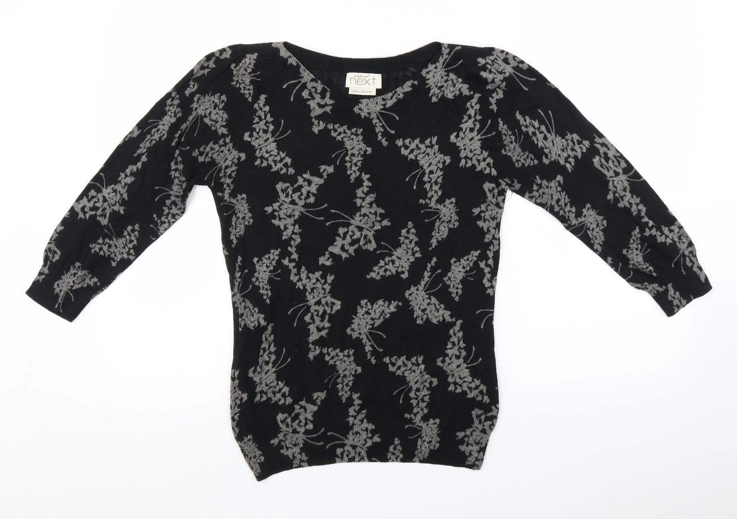 NEXT Womens Black Floral  Pullover Jumper Size 12