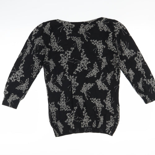 NEXT Womens Black Floral  Pullover Jumper Size 12