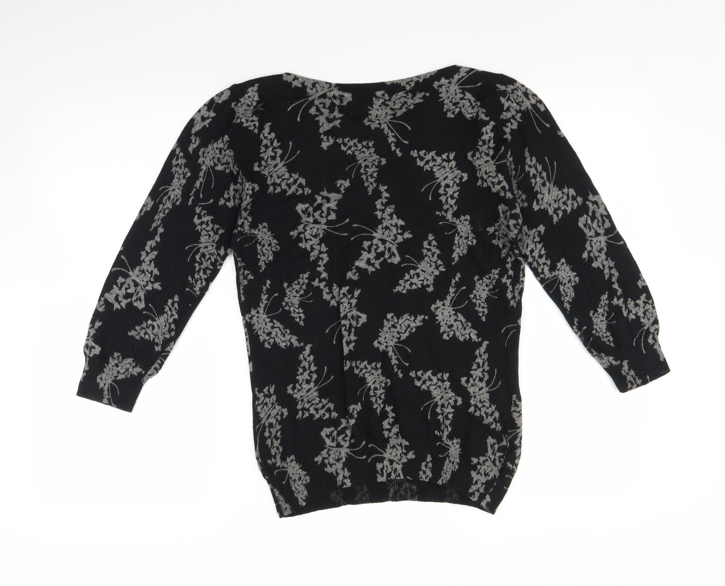 NEXT Womens Black Floral  Pullover Jumper Size 12