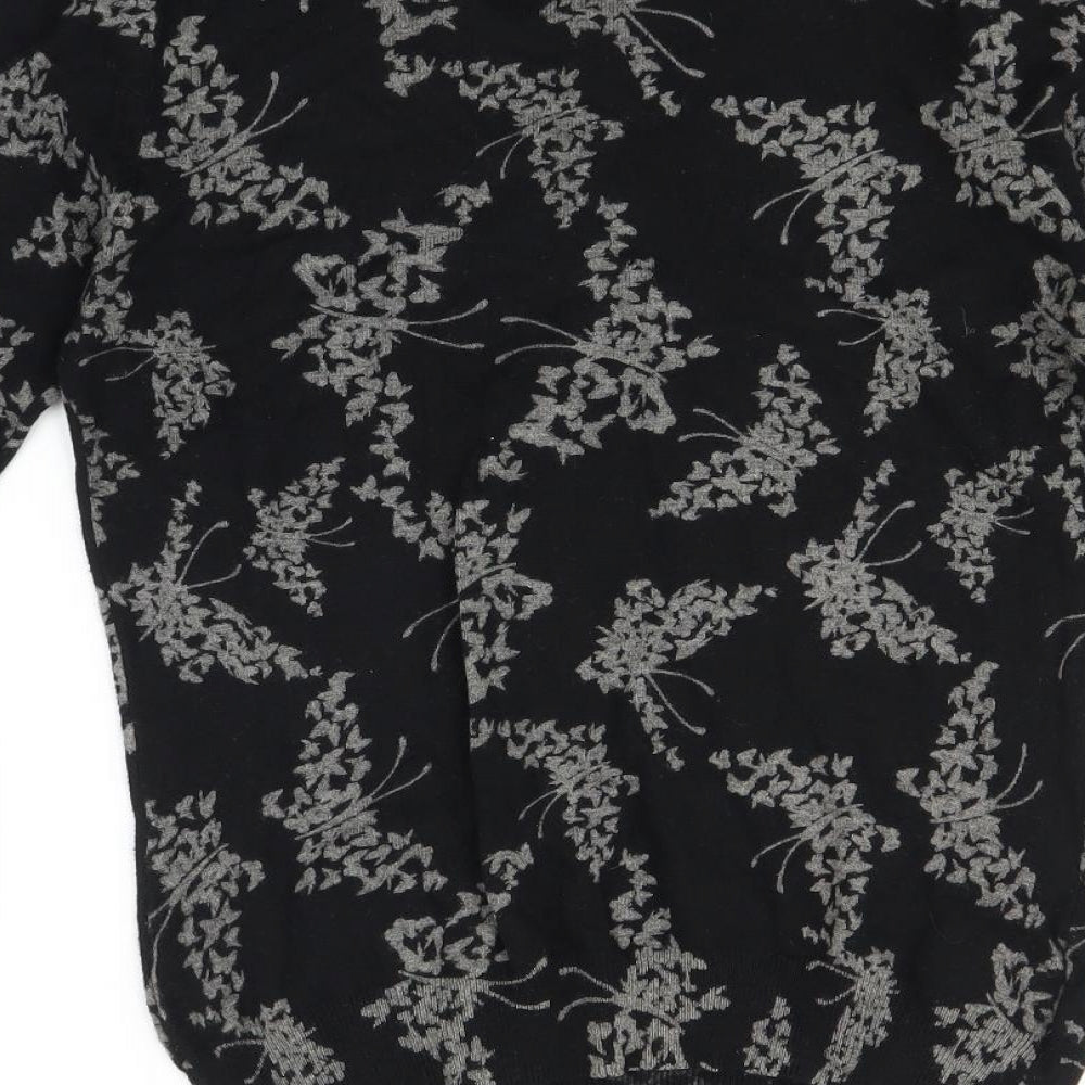 NEXT Womens Black Floral  Pullover Jumper Size 12
