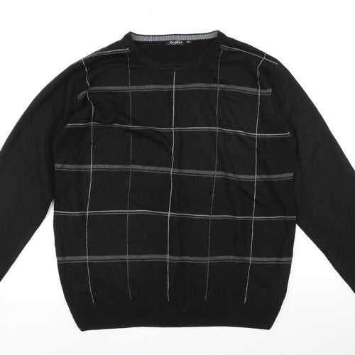 Taylor & Wright Mens Black Plaid  Pullover Jumper Size M
