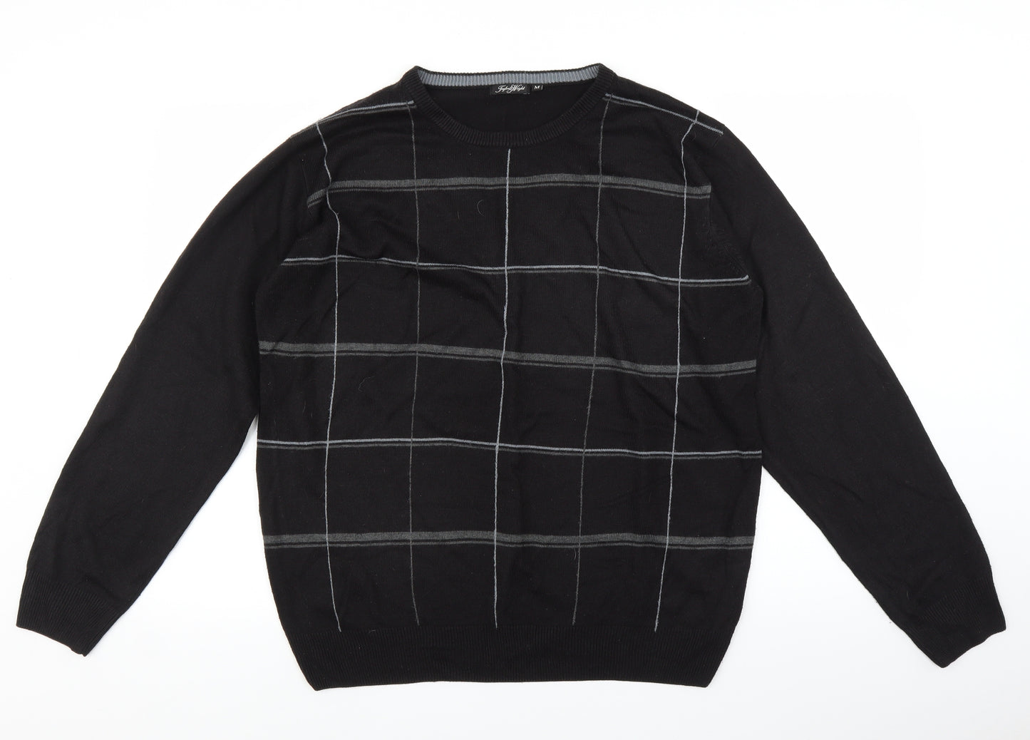 Taylor & Wright Mens Black Plaid  Pullover Jumper Size M
