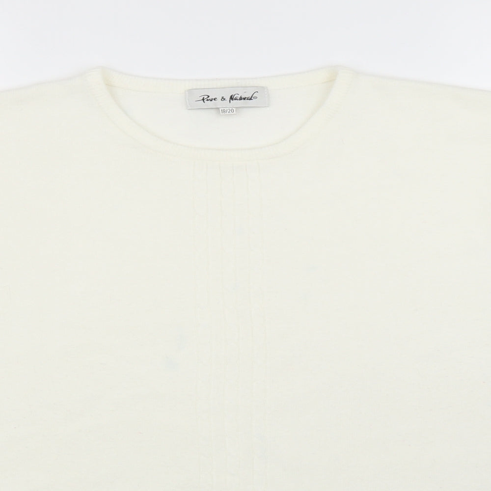 Pure & Natural Womens Ivory   Pullover Jumper Size 18