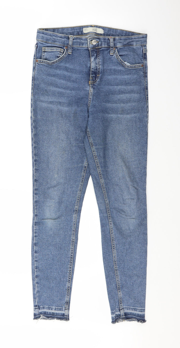Topshop Womens Blue Denim Straight Jeans Size 30 in L27 in