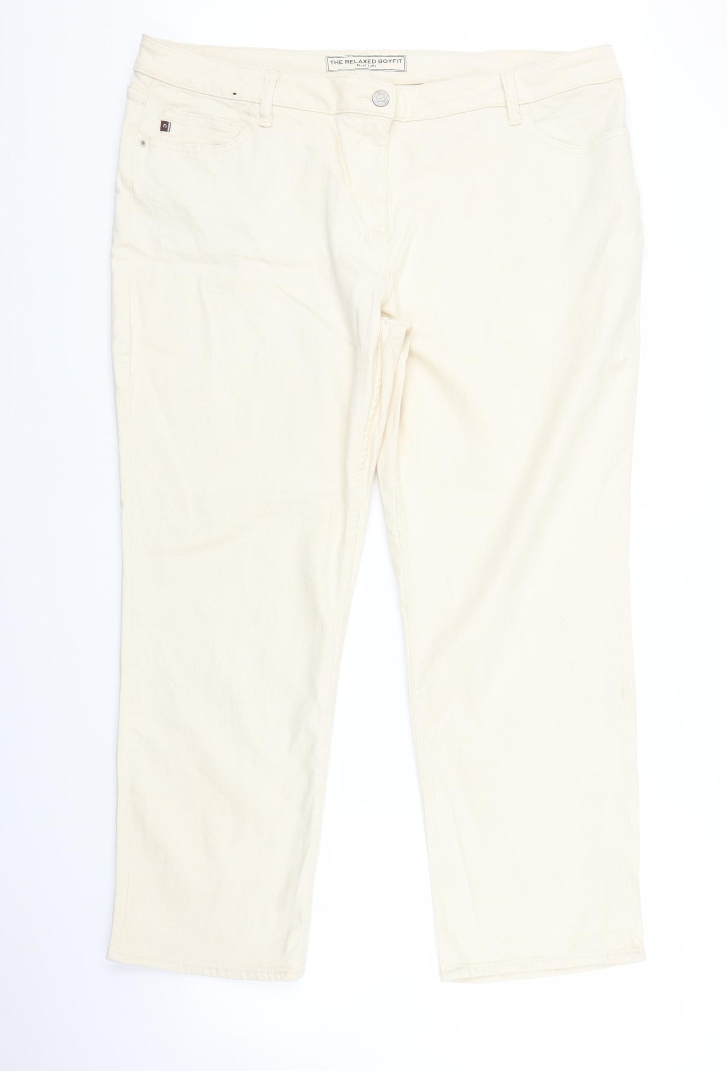 NEXT Womens Ivory  Denim Straight Jeans Size 20 L28 in
