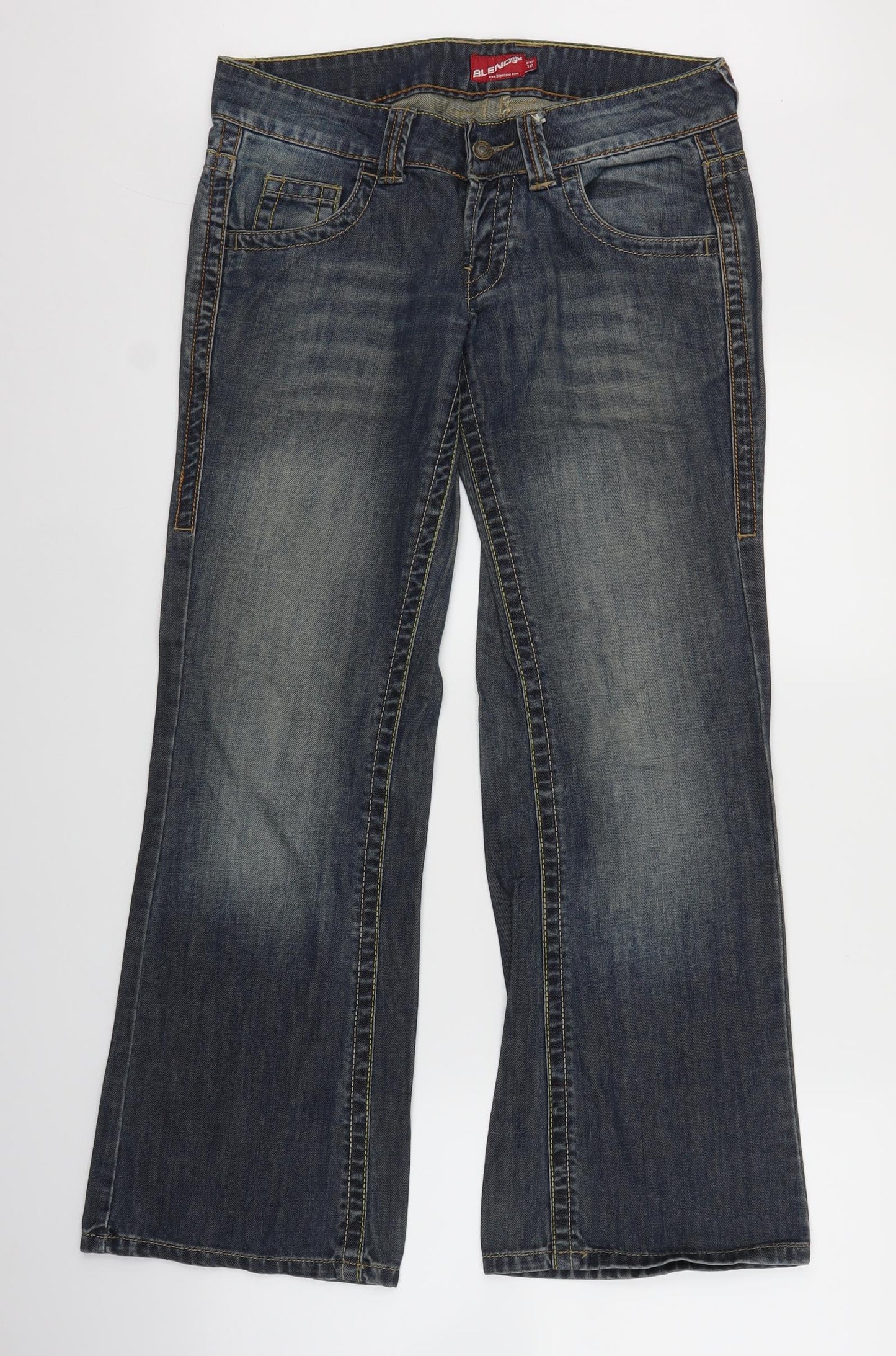 Blend She Womens Blue  Denim Wide-Leg Jeans Size 12 L29 in