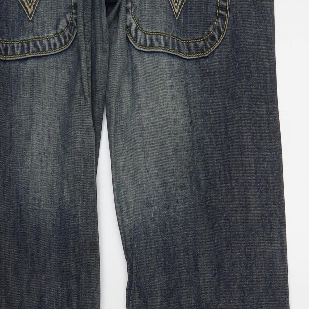 Blend She Womens Blue  Denim Wide-Leg Jeans Size 12 L29 in