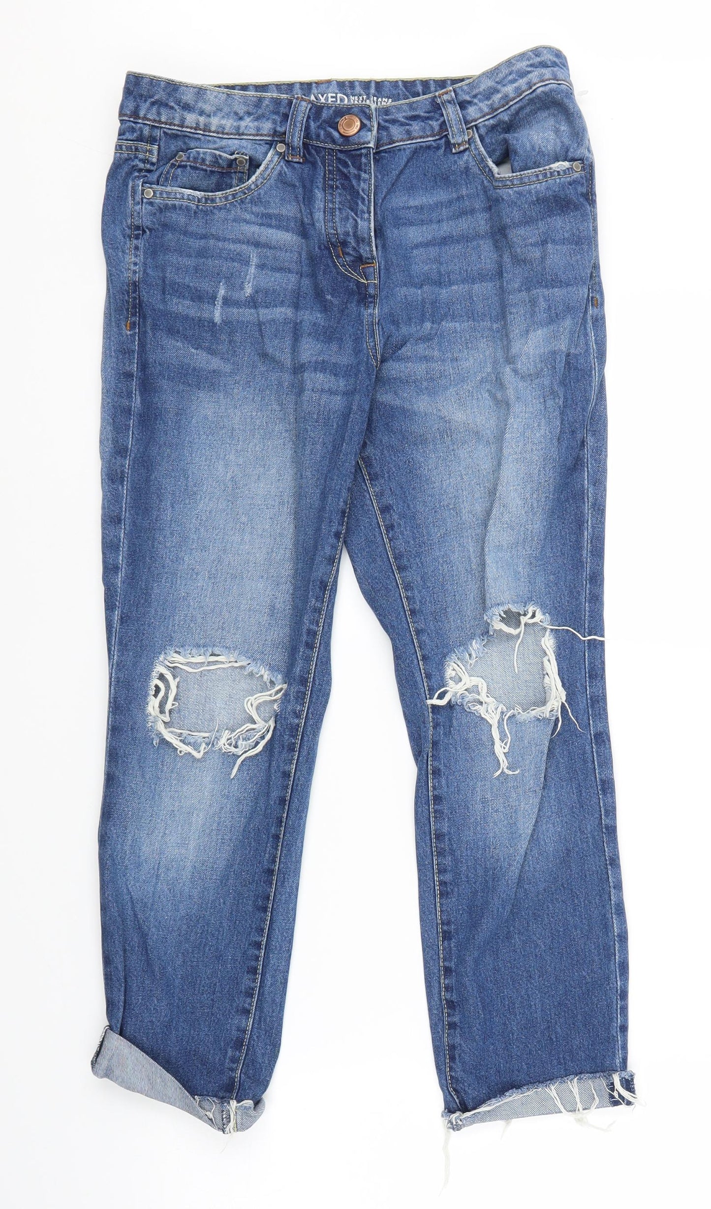 NEXT Womens Blue  Denim Straight Jeans Size 8 L22 in