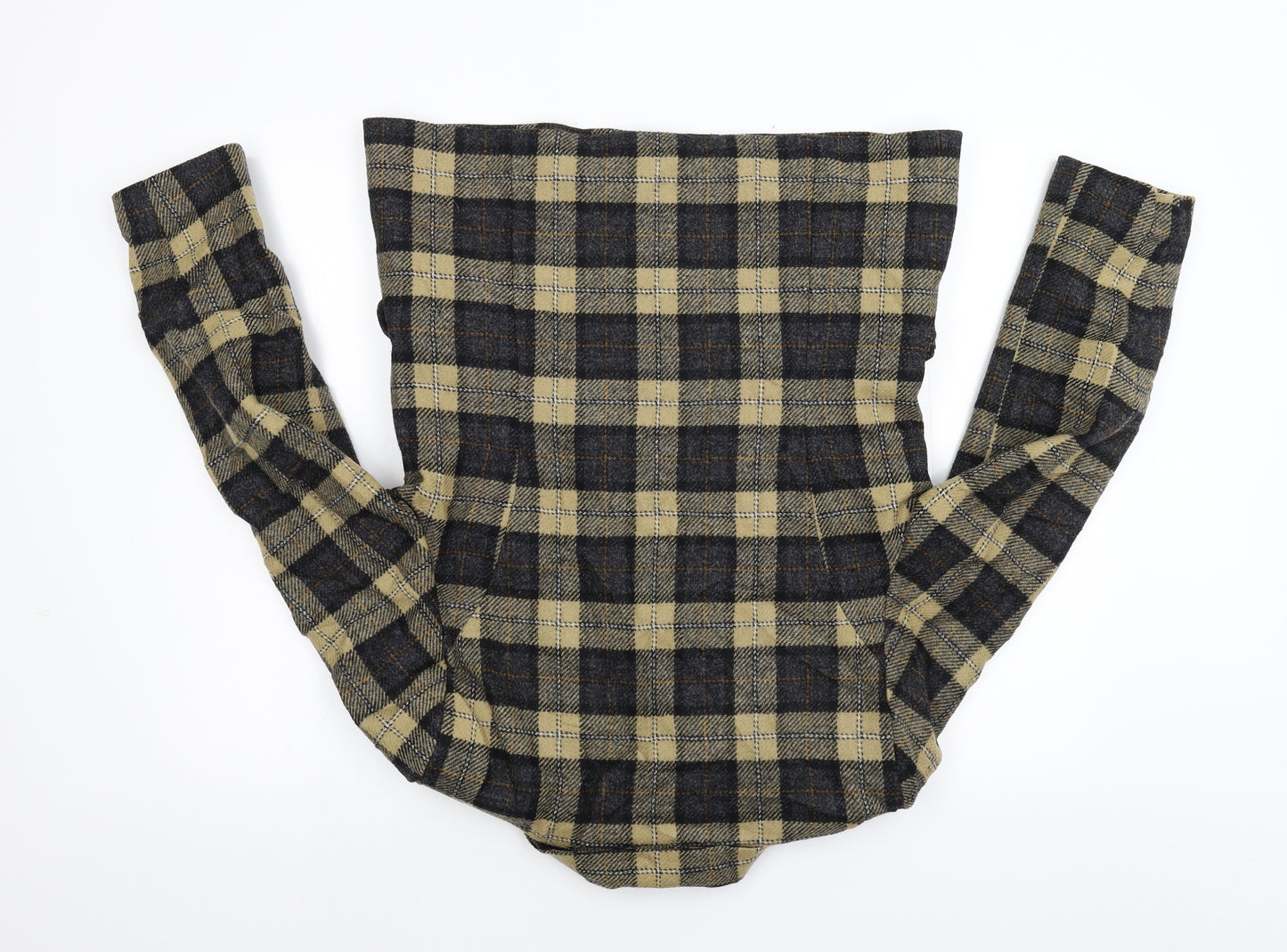 Marks & Spencer Womens Brown Check Knit Jacket Coatigan Size 14