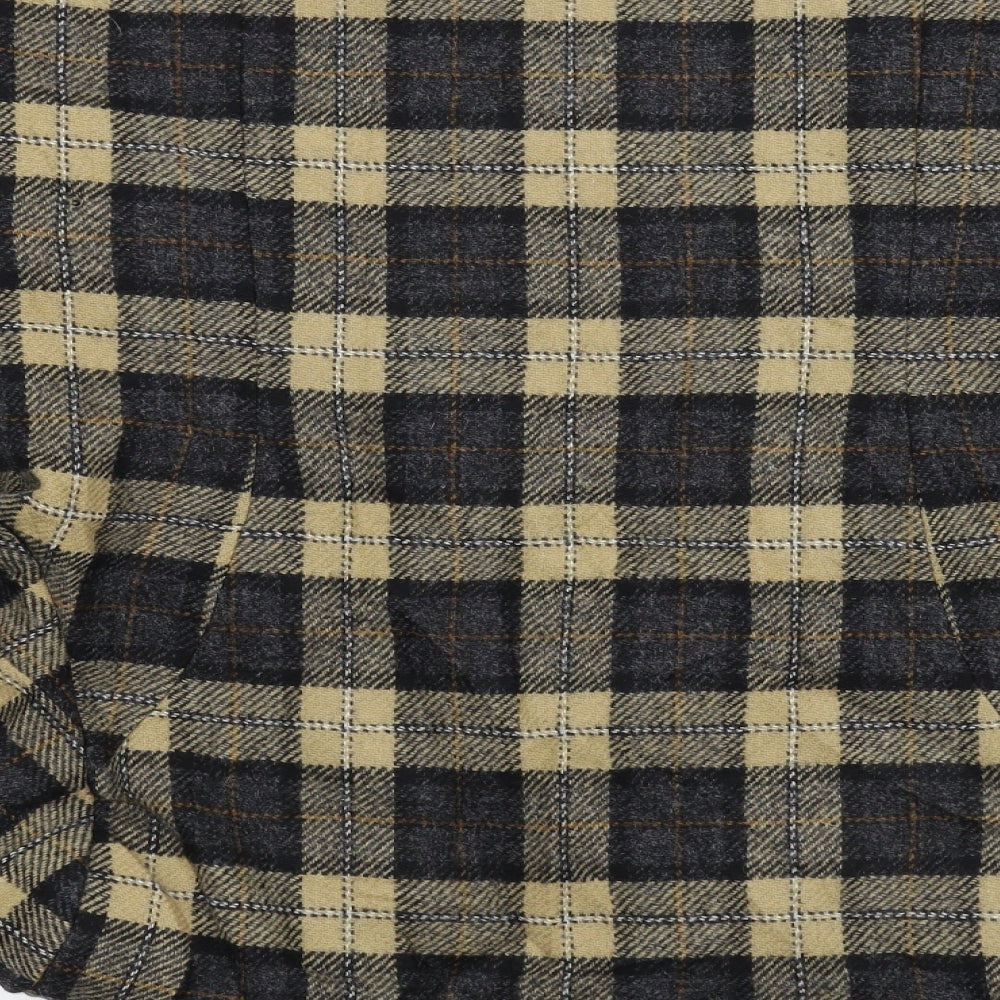 Marks & Spencer Womens Brown Check Knit Jacket Coatigan Size 14