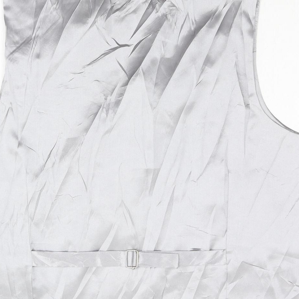 Jack Reid Mens Silver Geometric   Suit Waistcoat Size 2XL