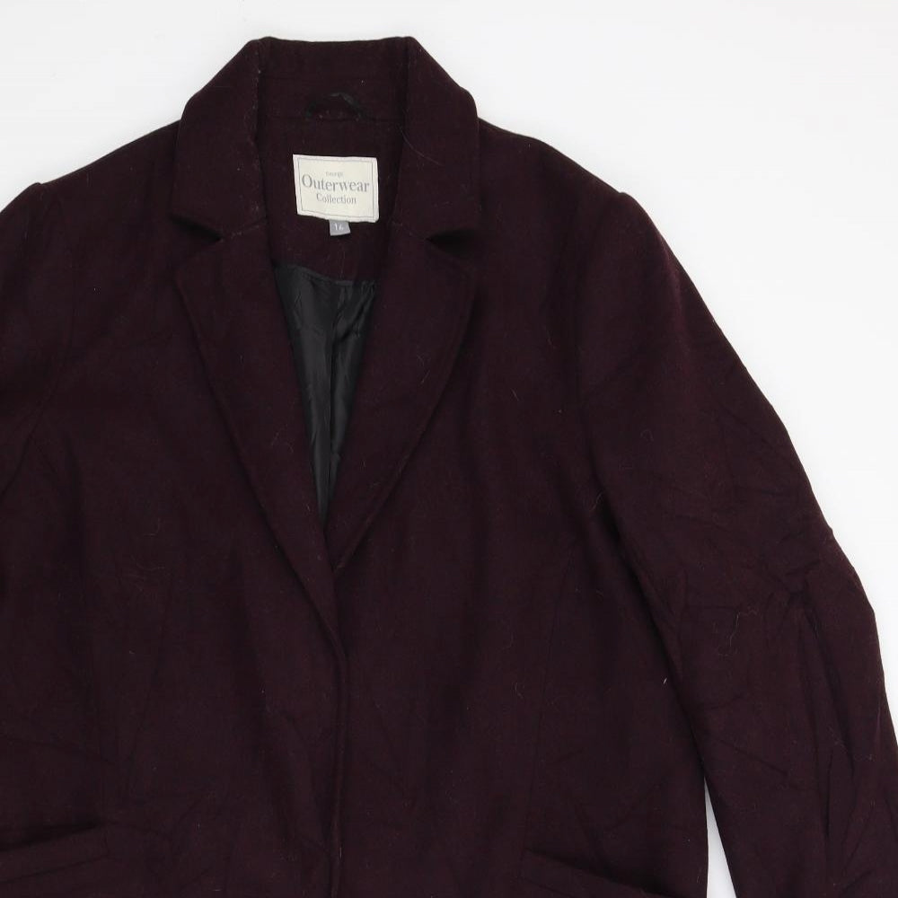 Outerwear Collection Womens Purple   Overcoat Coat Size 16