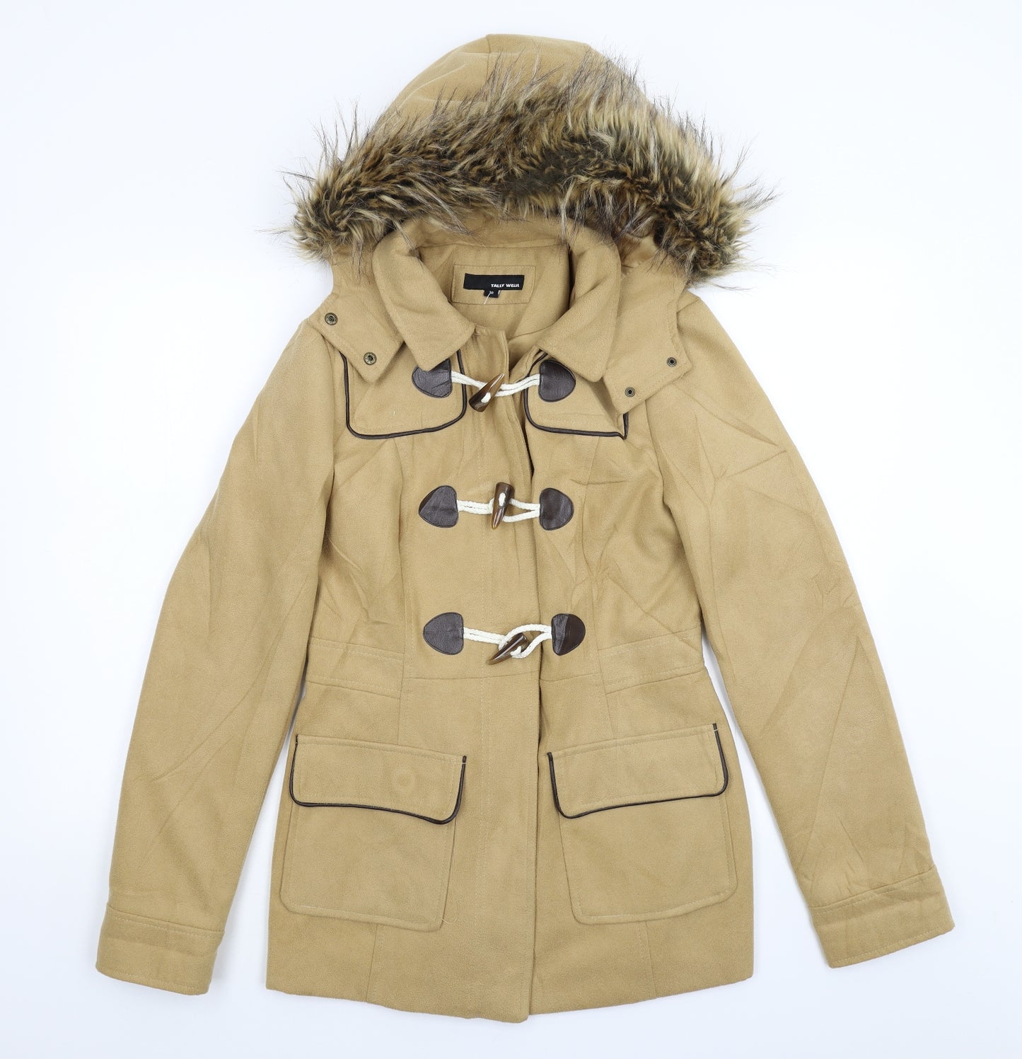 TALLY WEiJL Womens Beige   Overcoat Coat Size 38