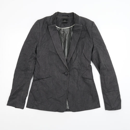 NEXT Womens Grey Striped  Jacket Blazer Size 10