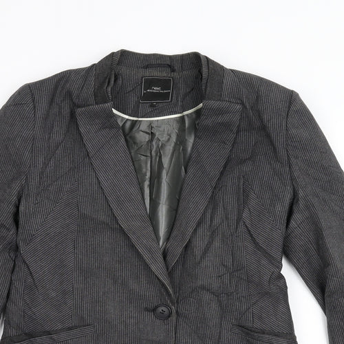 NEXT Womens Grey Striped  Jacket Blazer Size 10
