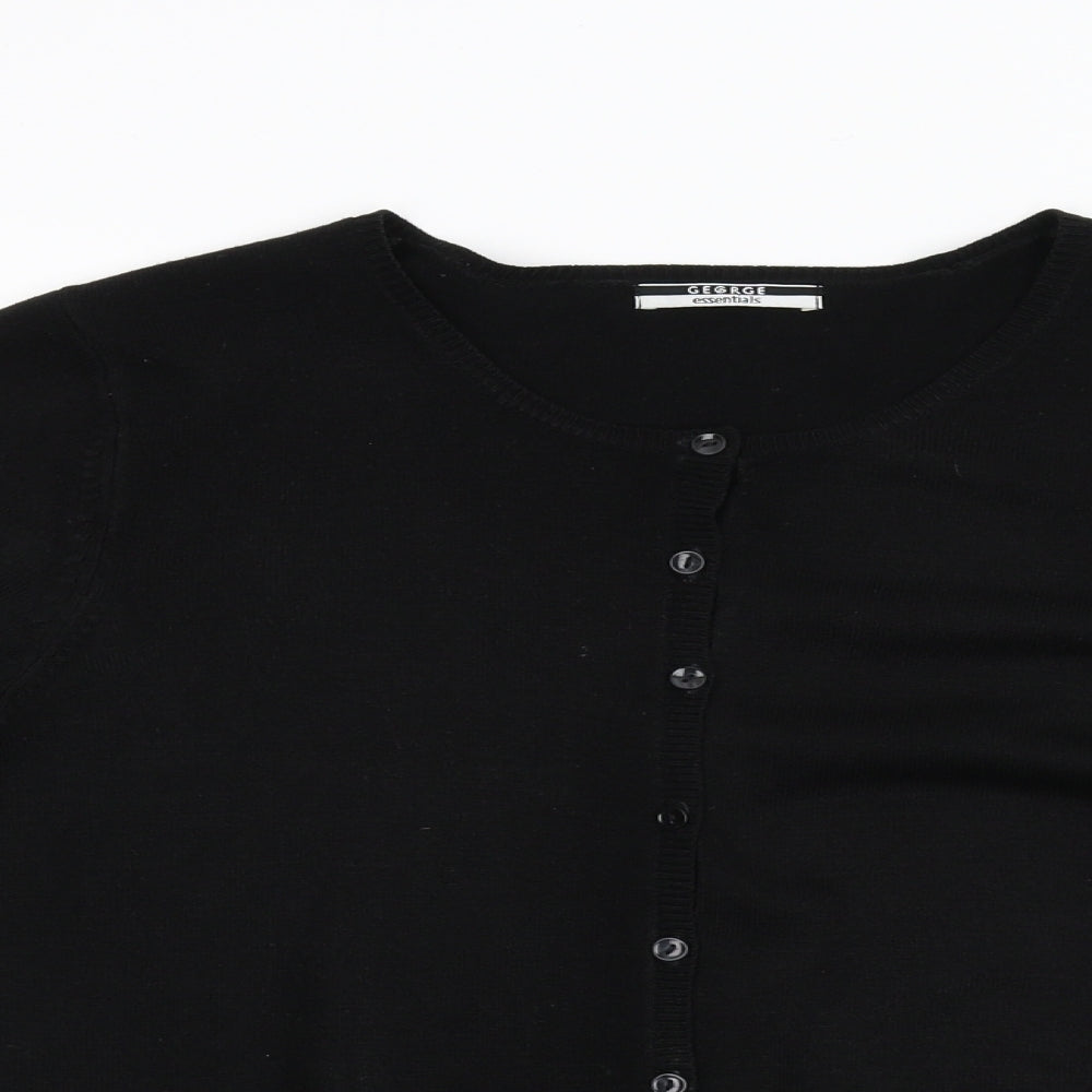 George Womens Black  Knit Cardigan Jumper Size 14