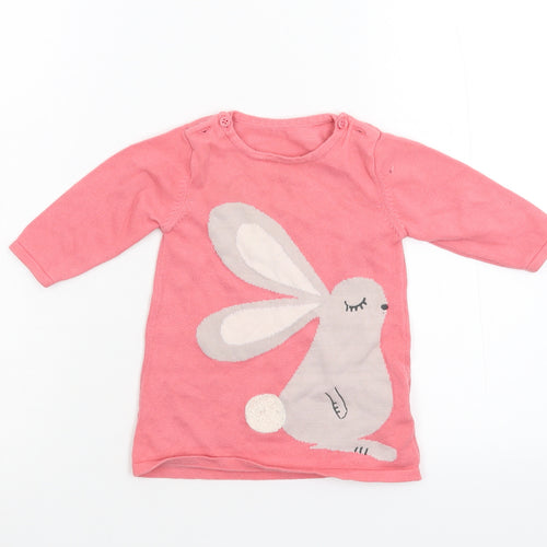 M&S  Pink  Knit Henley Jumper Size 3-6 Months