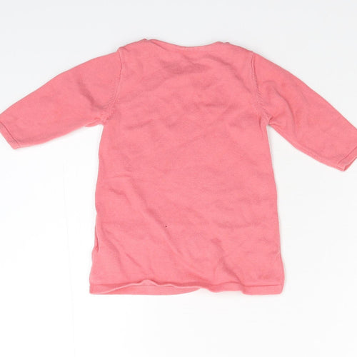 M&S  Pink  Knit Henley Jumper Size 3-6 Months