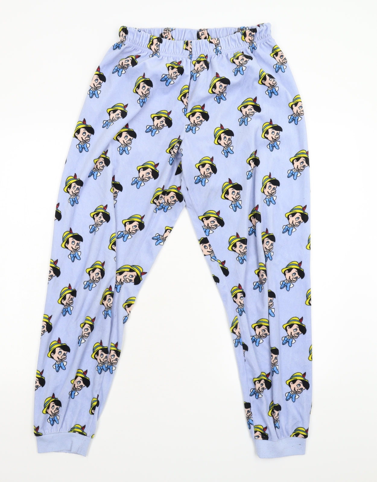Primark Womens Blue  Fleece  Pyjama Pants Size 10  - Pinocchio