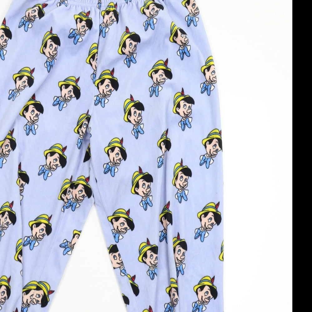 Primark Womens Blue  Fleece  Pyjama Pants Size 10  - Pinocchio