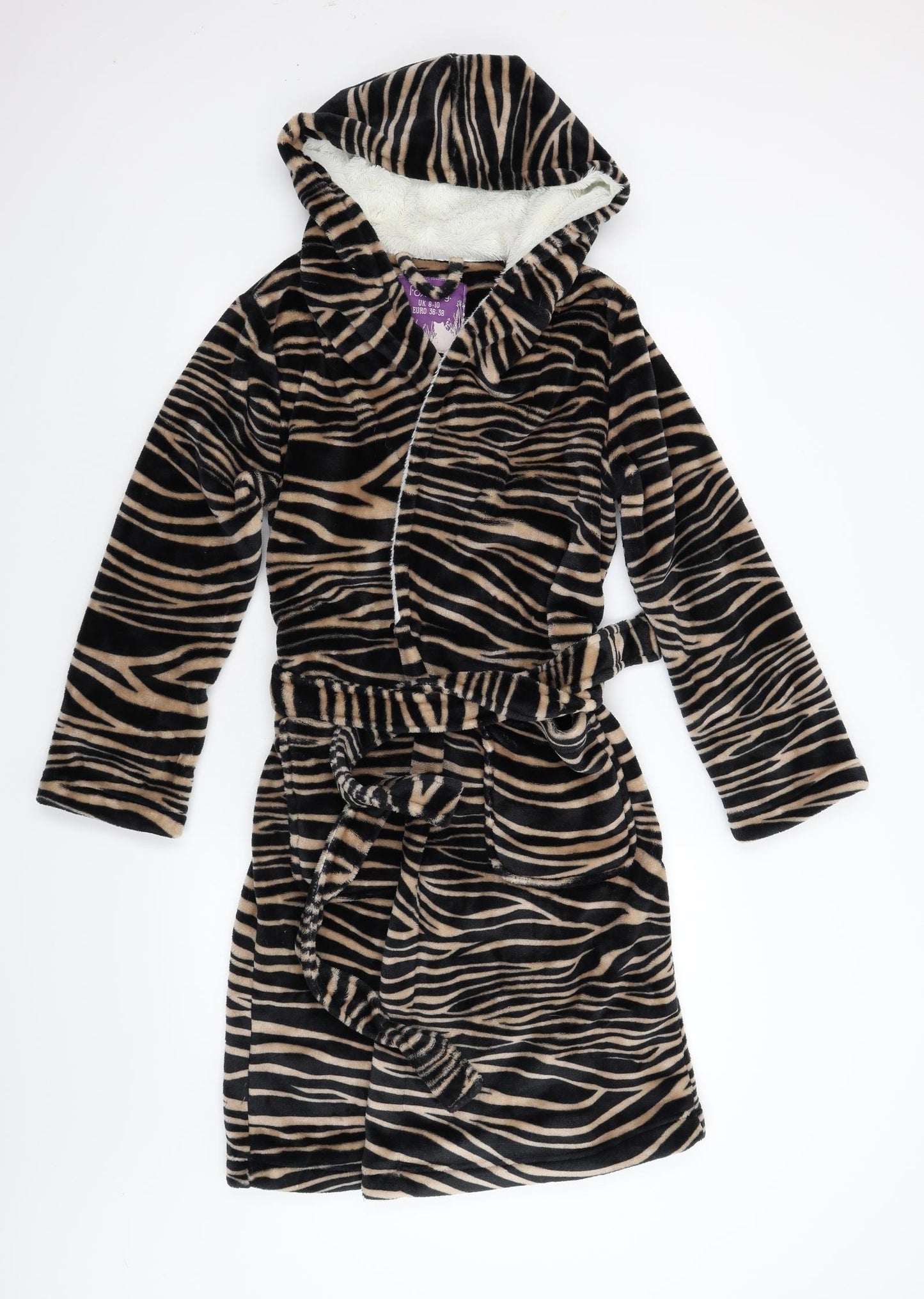 Foxbury Womens Multicoloured Animal Print Fleece  Gown Size 8