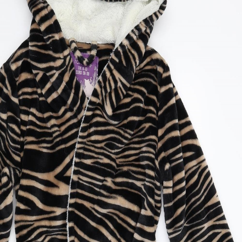 Foxbury Womens Multicoloured Animal Print Fleece  Gown Size 8