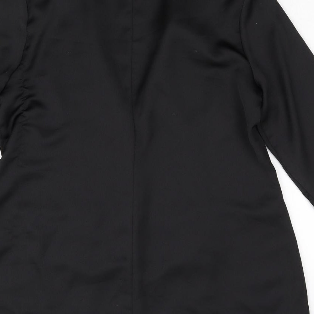 River Island Womens Black  Satin Jacket Blazer Size 10
