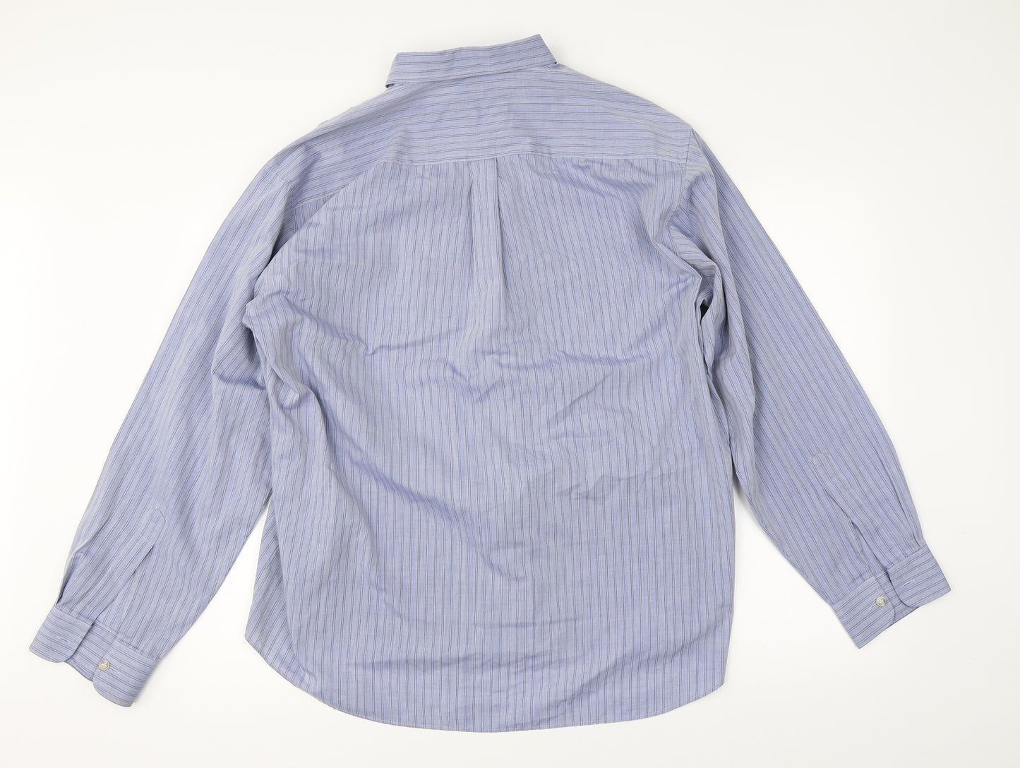 Classic Casuals Mens Blue Striped   Button-Up Size L