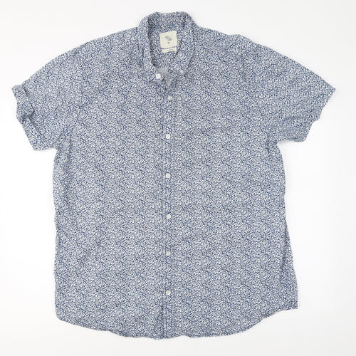 Cedar Wood State Mens Blue Floral   Button-Up Size XL