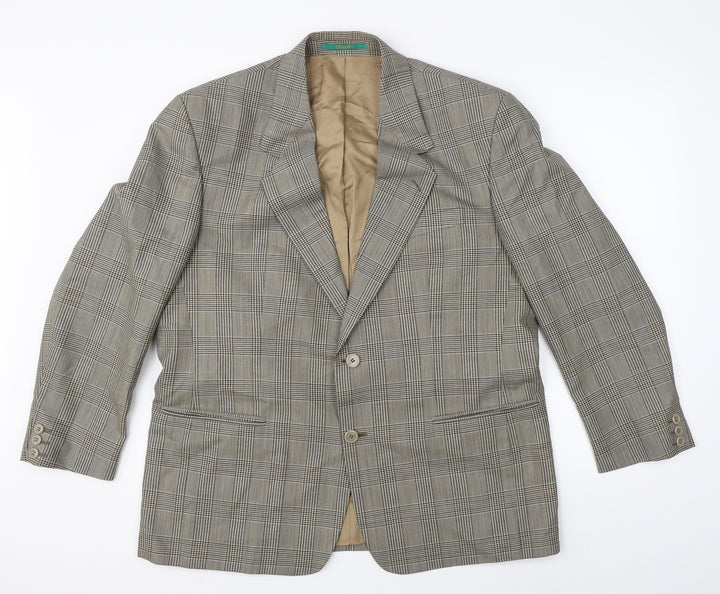 Canada Mens Brown Check  Jacket Suit Jacket Size 42