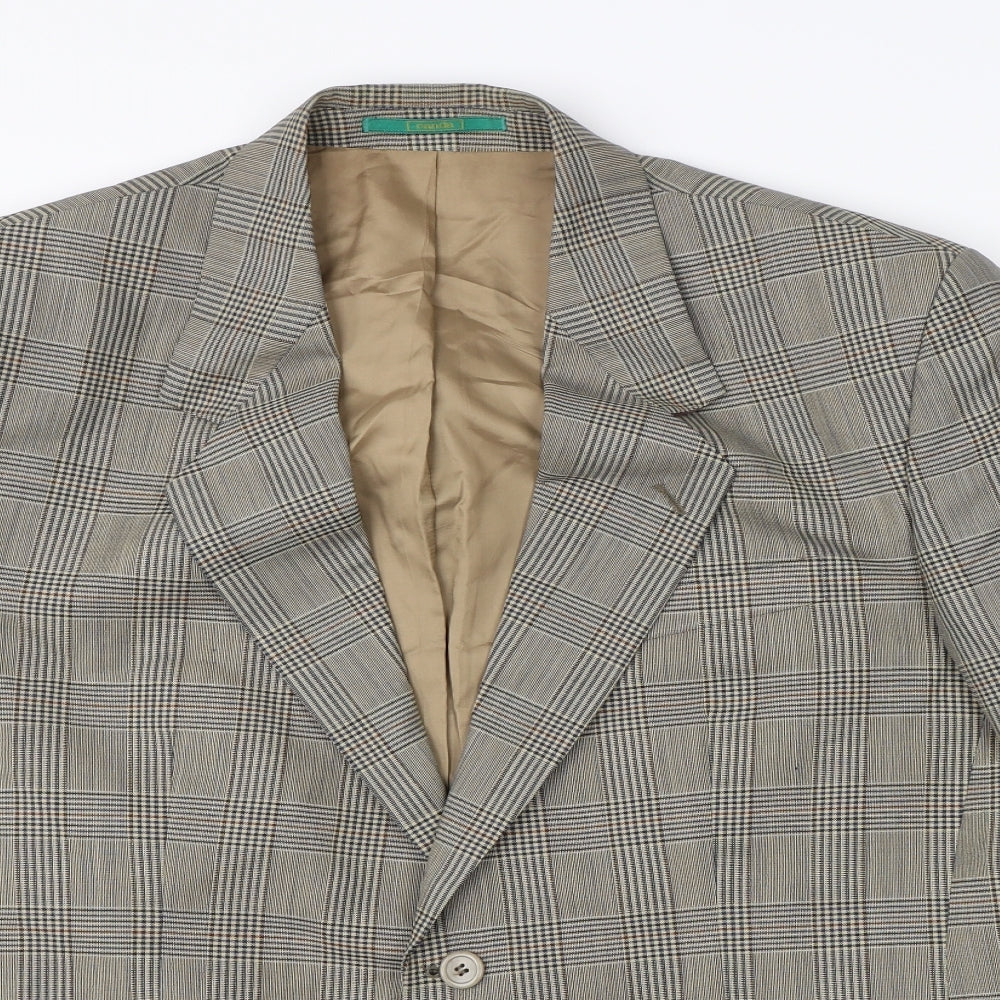 Canada Mens Brown Check  Jacket Suit Jacket Size 42