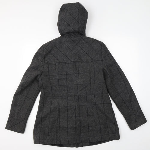 George Womens Grey Check  Overcoat Coat Size 12