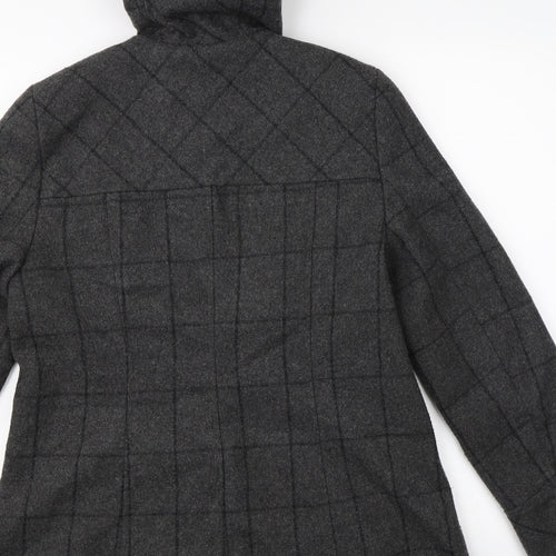 George Womens Grey Check  Overcoat Coat Size 12