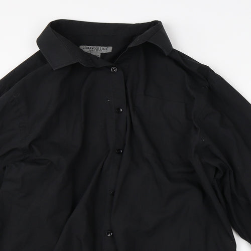 Cedar Wood State Mens Black    Button-Up Size L