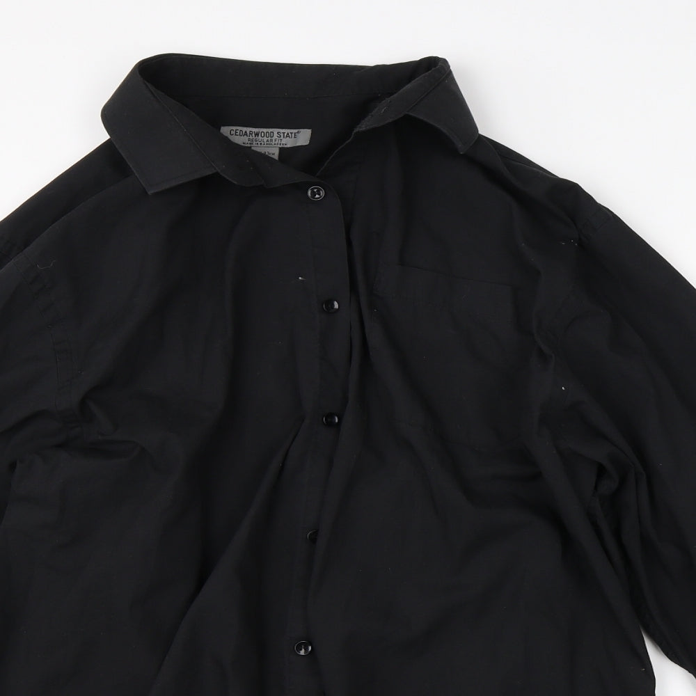 Cedar Wood State Mens Black    Button-Up Size L