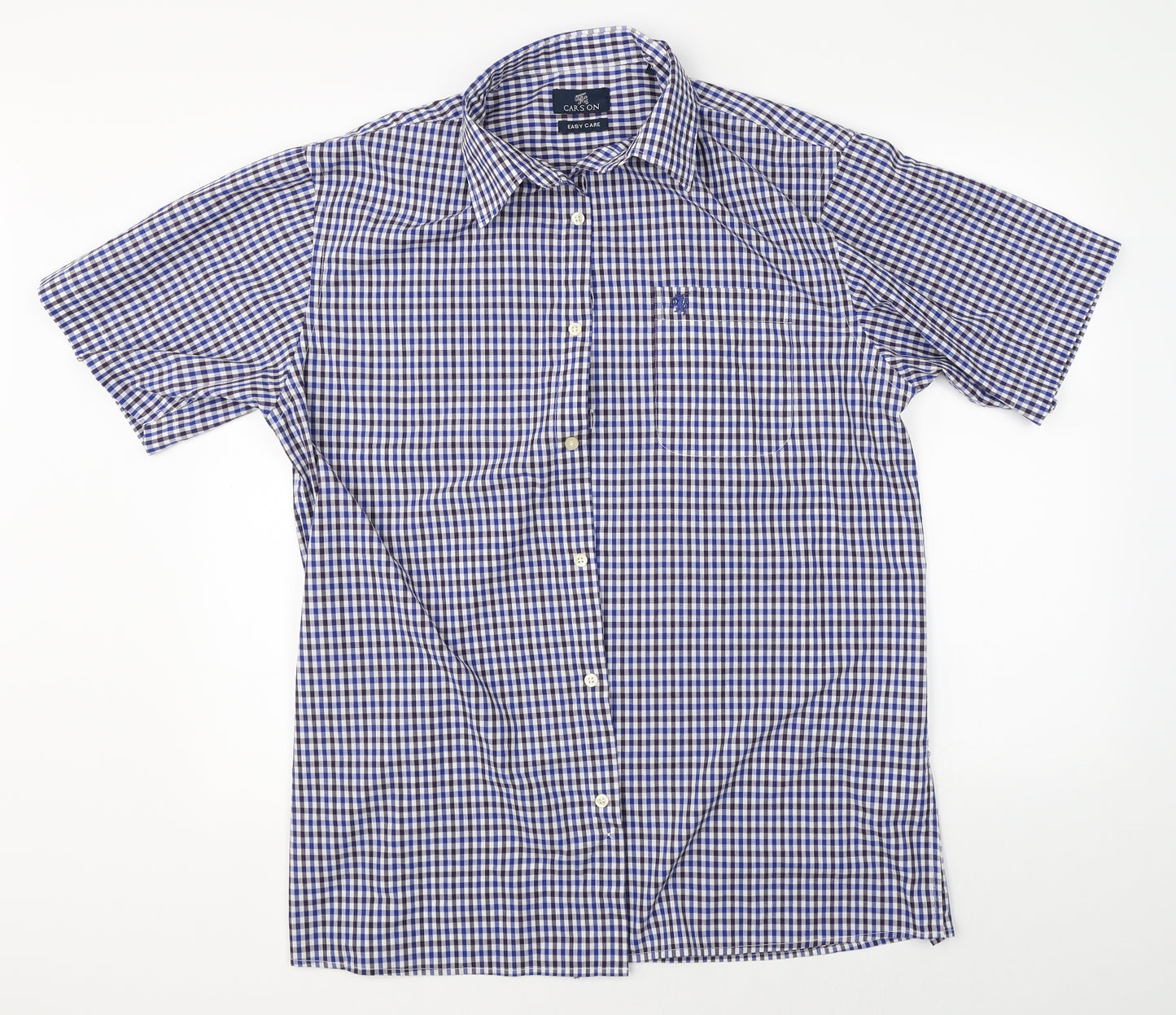 Carson Mens Blue Check   Button-Up Size XL