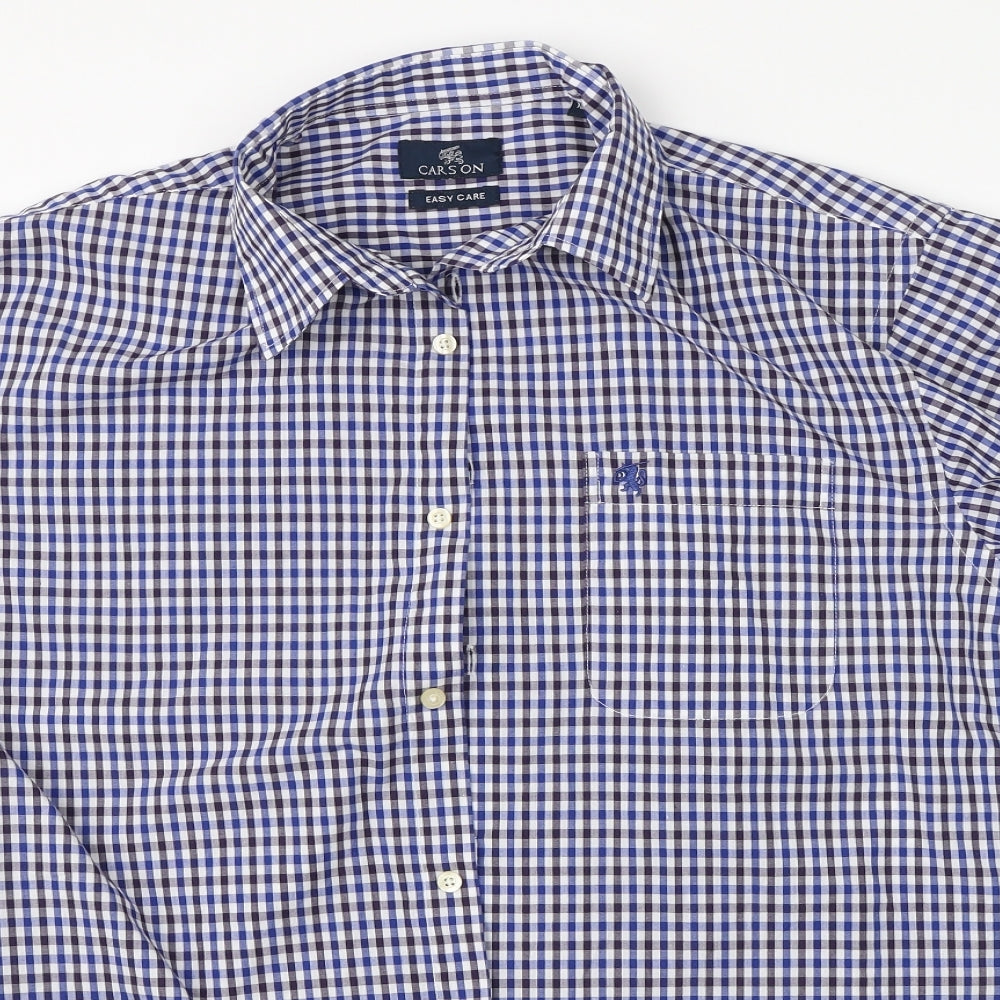 Carson Mens Blue Check   Button-Up Size XL